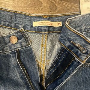 Levi’s womens high waisted straight jean rich blue